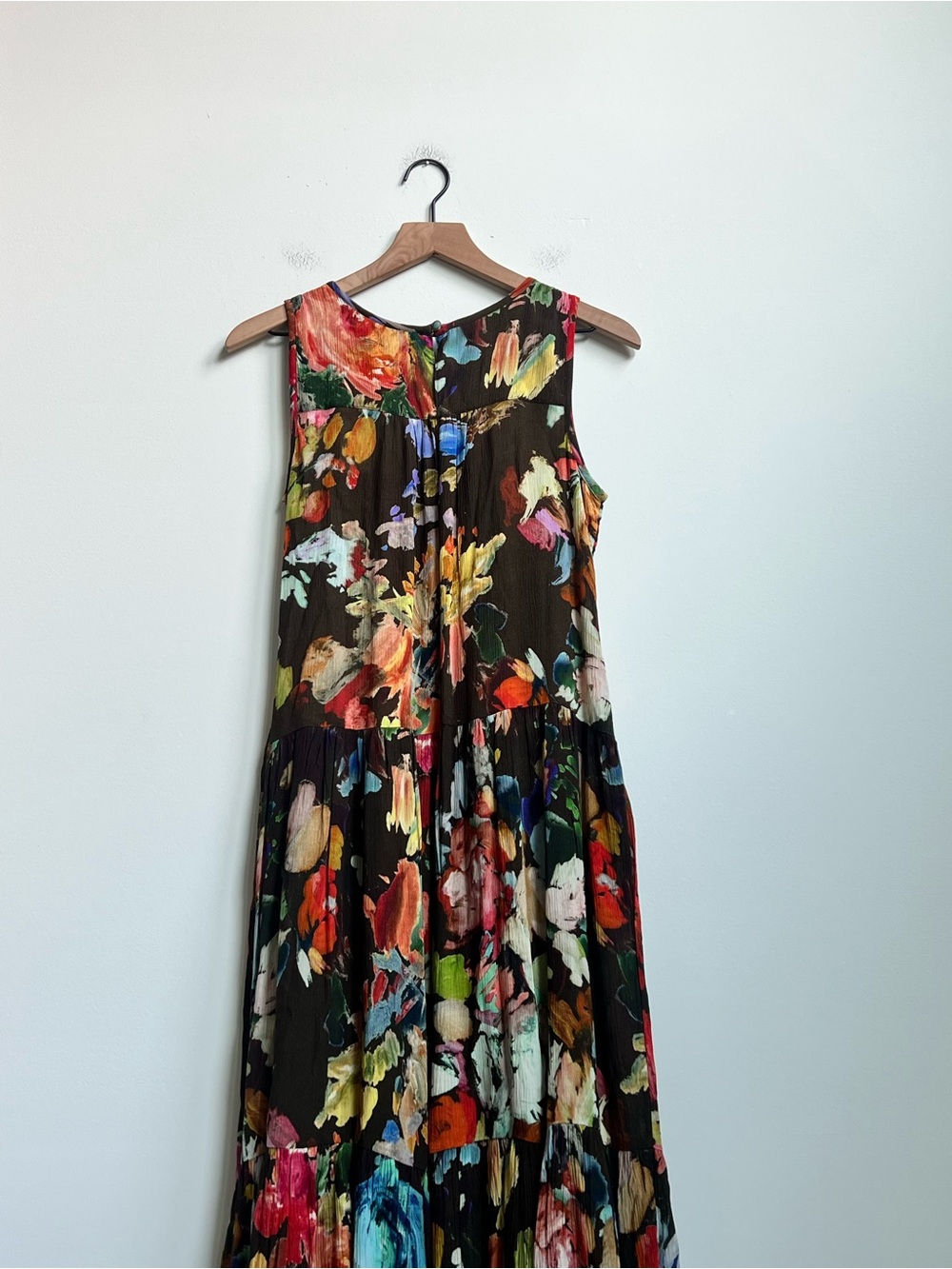 New Soft Surroundings Rosalie Maxi Dress Floral Watercolor Gauze SP Resort Boho - Picture 15 of 16